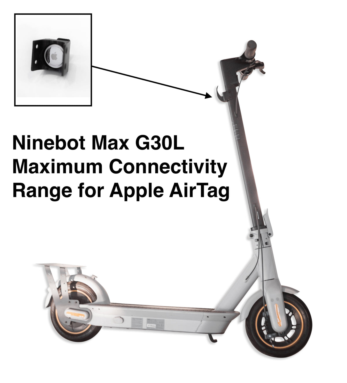 Accessories For Segway - M4M Smart AirTag Hook Ninebot Segway Max G30/G30L.  Works Perfectly With Apple AirTag.