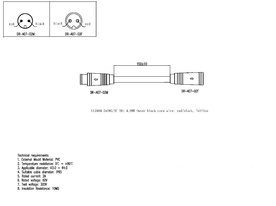 M7 Small PVC 2 Pin IP65 Mini Male and Female Waterproof Cable Connector Plug for Ninebot Kick Scooters